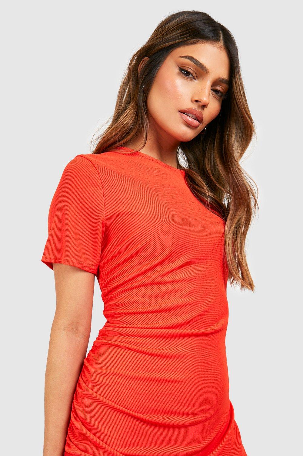 Bright orange sale t shirt dress