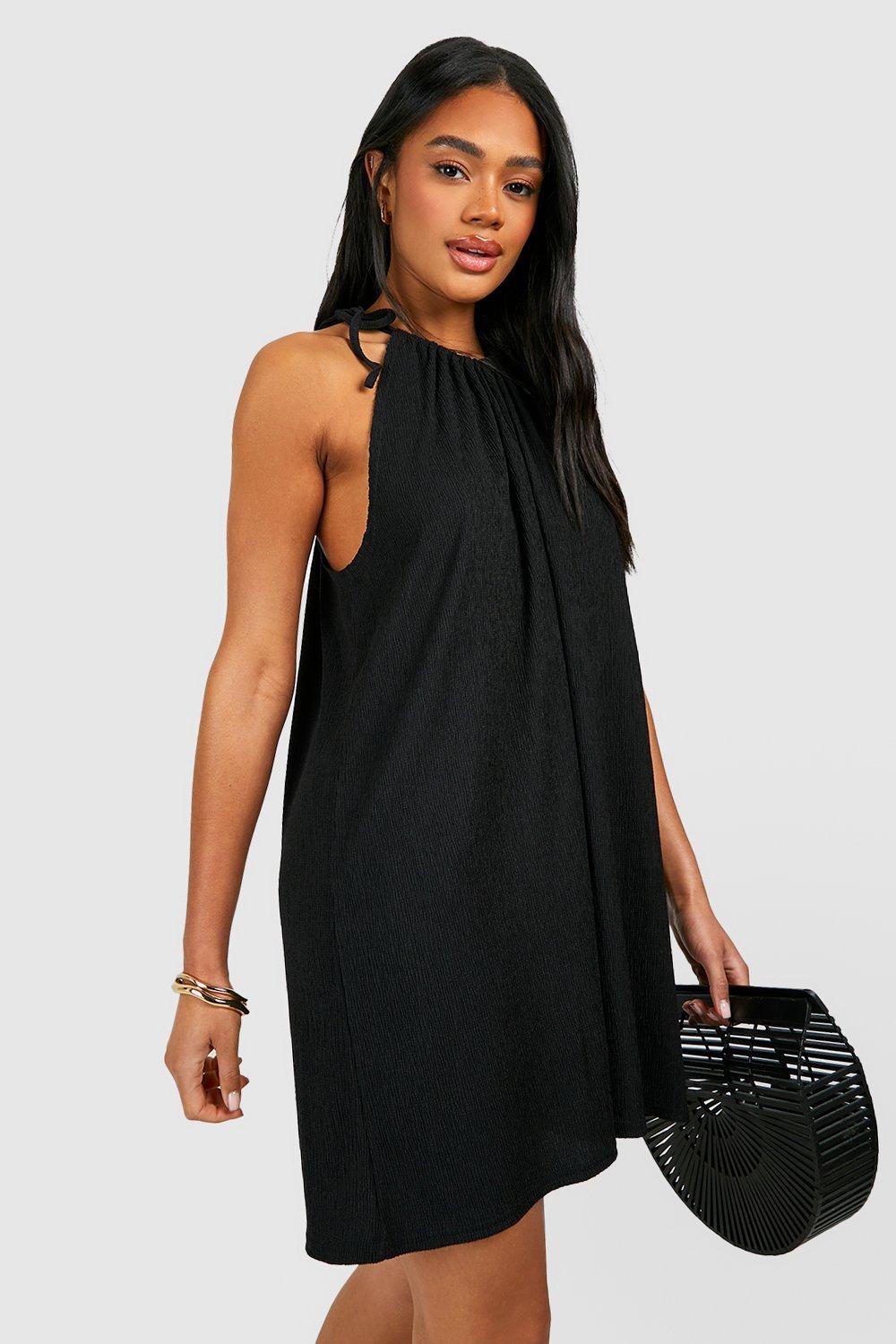 Textured Strappy Swing Dress