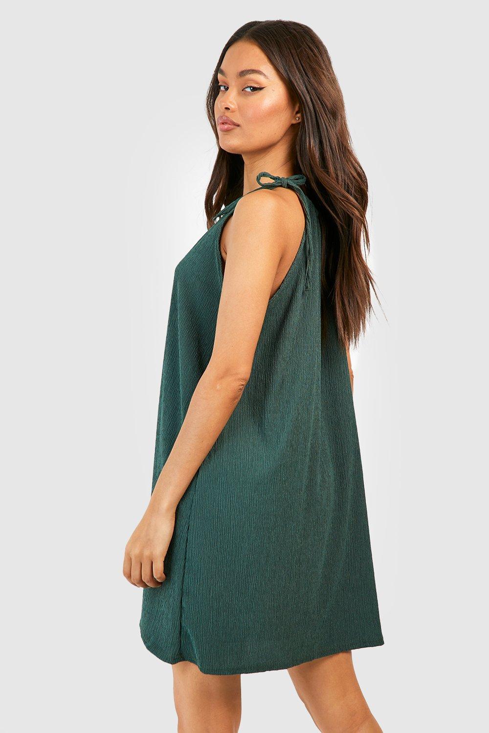 Textured Strappy Swing Dress