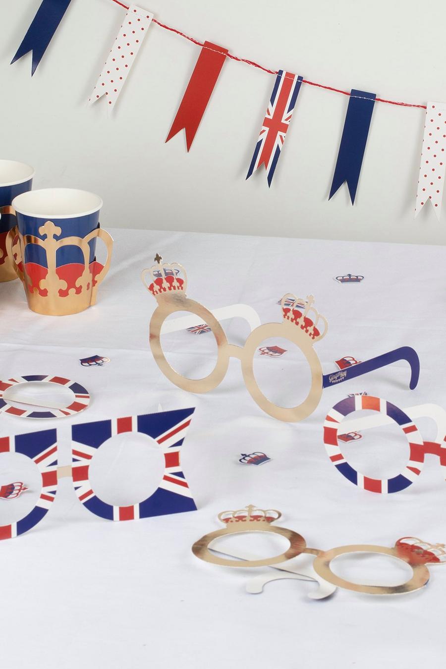 Red Ginger Ray Coronation Party Union Jack Novelty Glasses image number 1