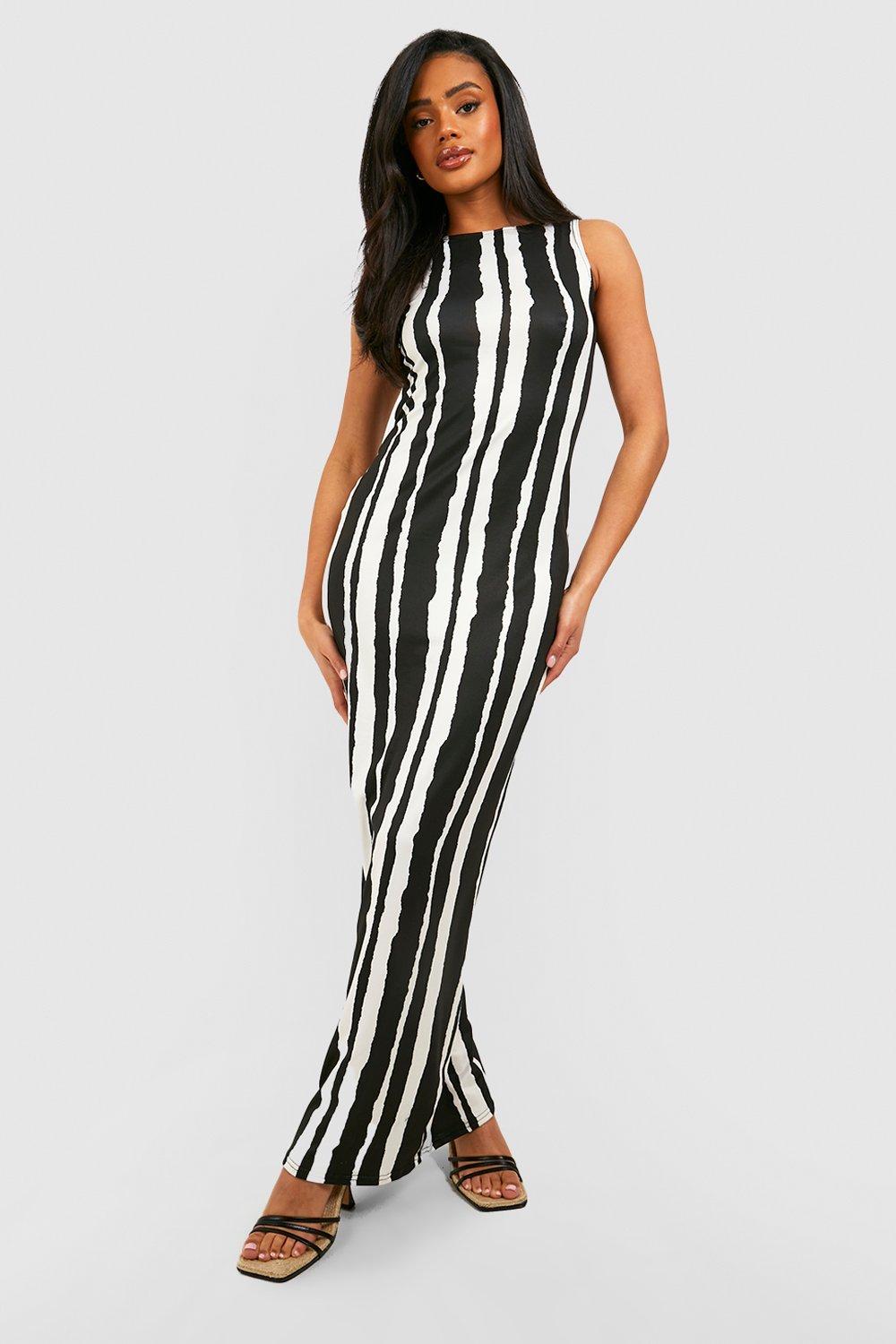 Sleeveless striped maxi store dress