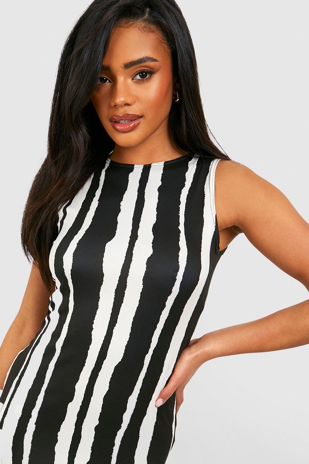 Women s Mono Stripe Sleeveless Maxi Dress Boohoo UK