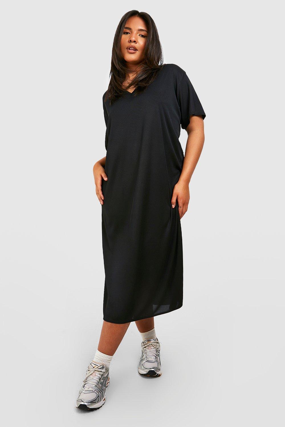 Boohoo plus store t shirt dress