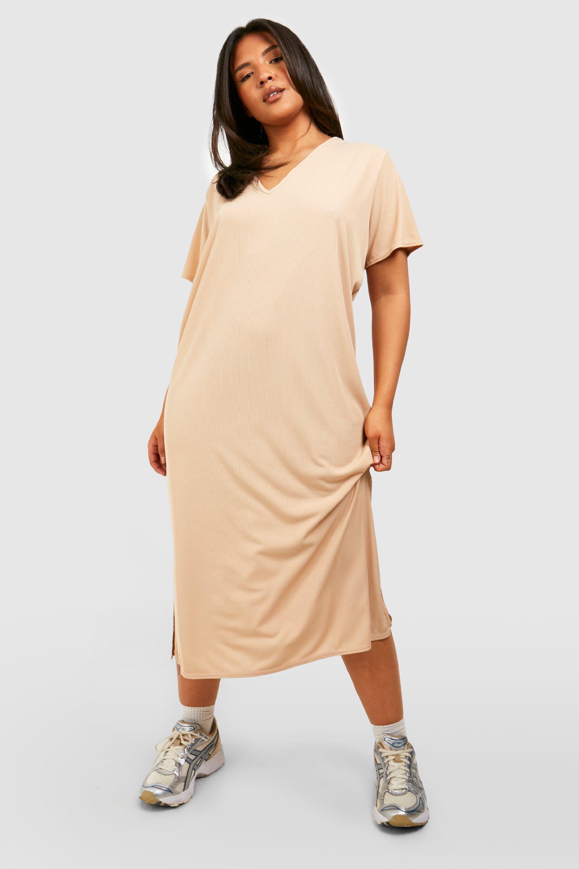 boohoo plunge neck split maxi shirt Cinosural International School