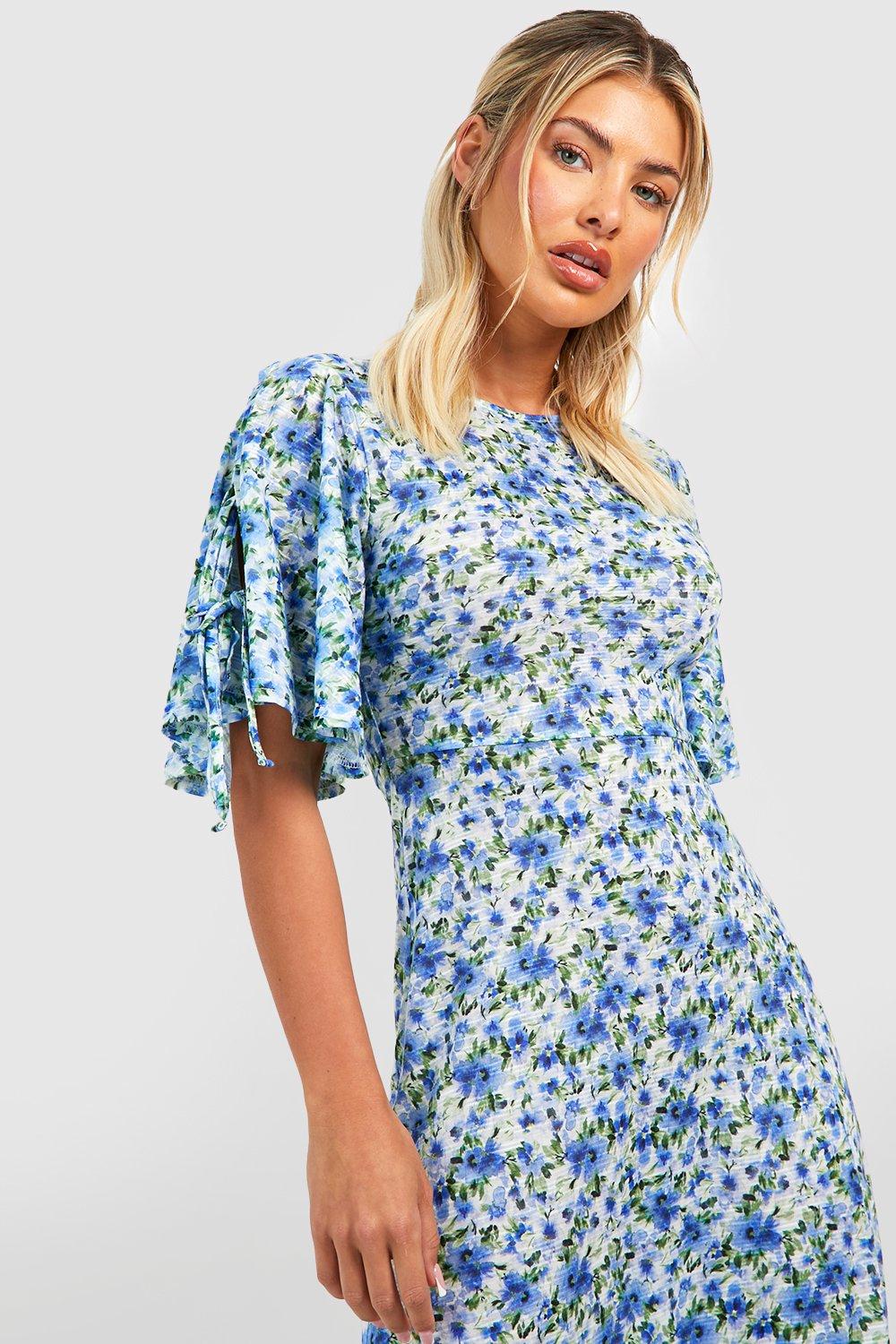 Topshop Maternity Midi Smock Dress in Black Floral Print