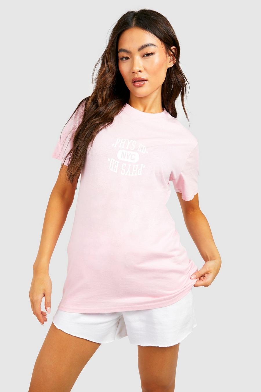 T-shirt oversize à imprimé Physical Education, Pink