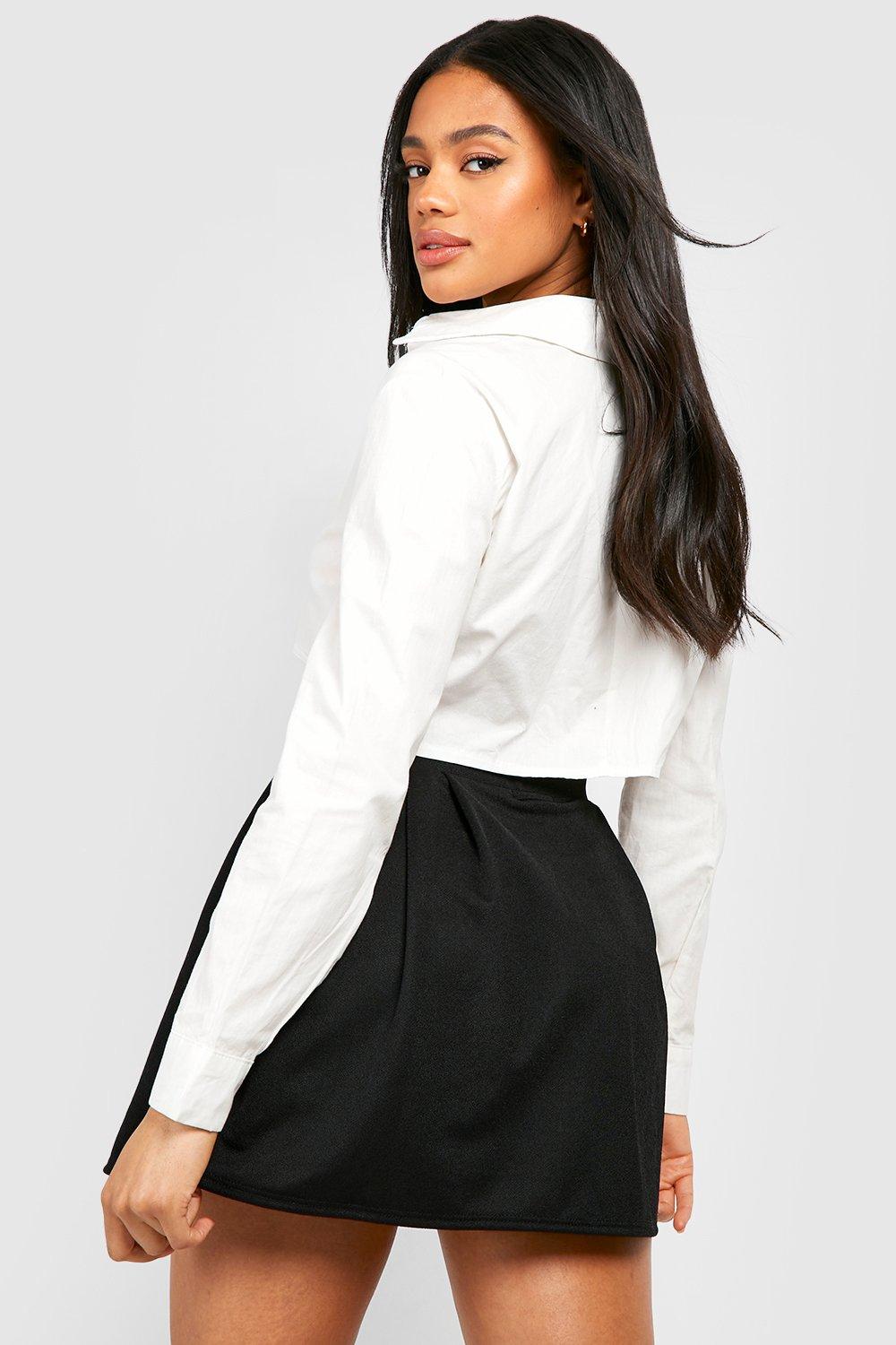 High waisted mini skirt with clearance blouse