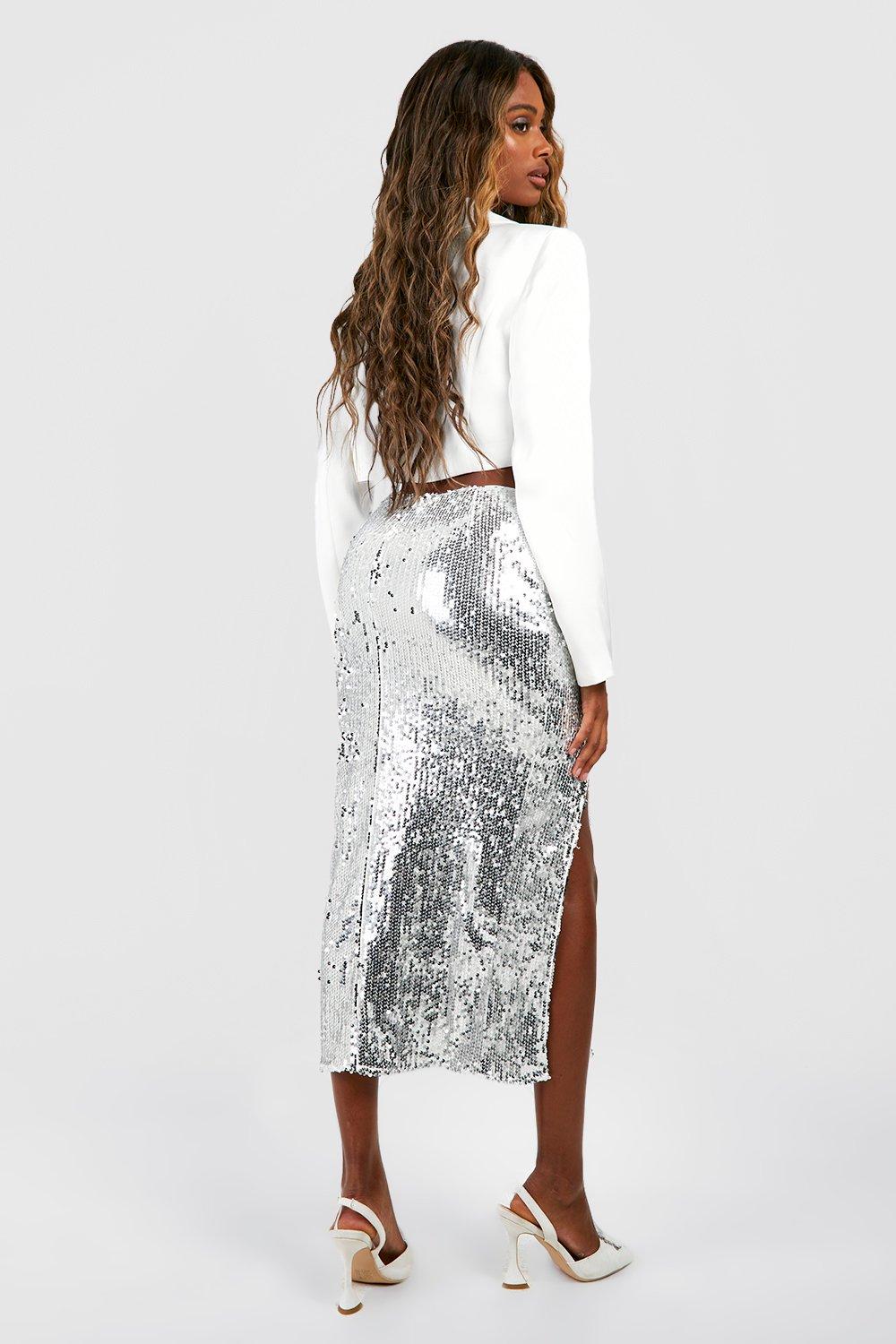 Sequin skirt high clearance waisted