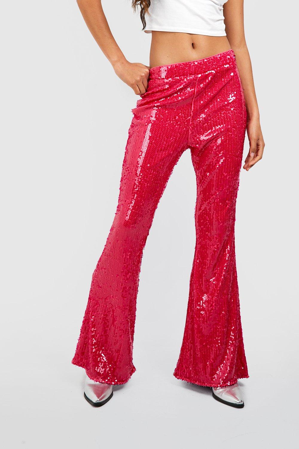 Sequin High Waisted Flared Pants