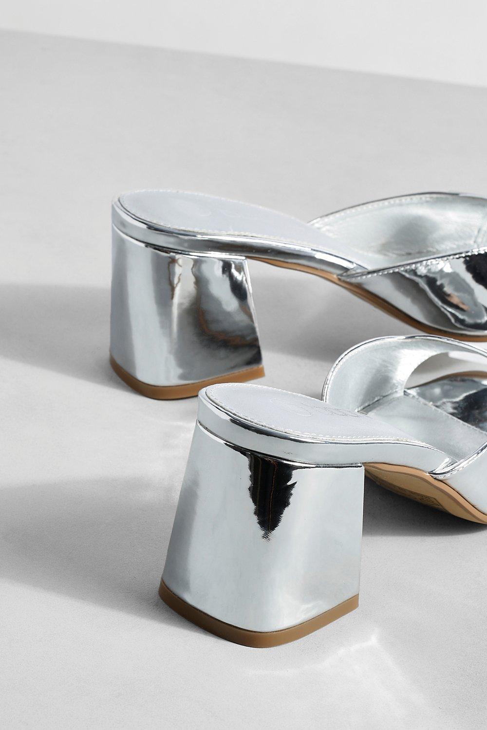 Silver best sale mules uk