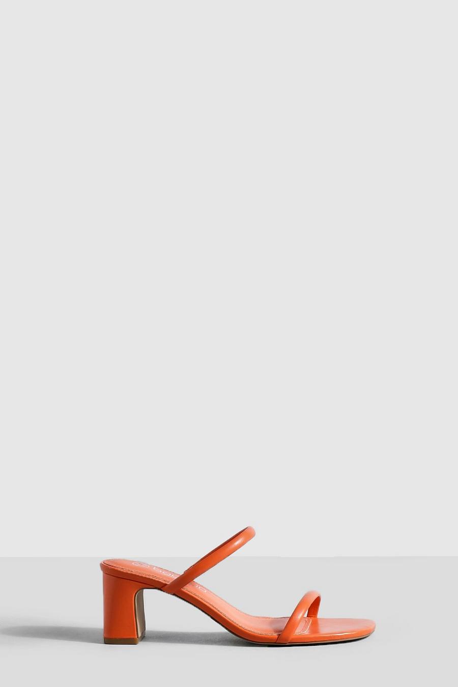 Mules a calzata ampia con doppia fascetta, Orange arancio