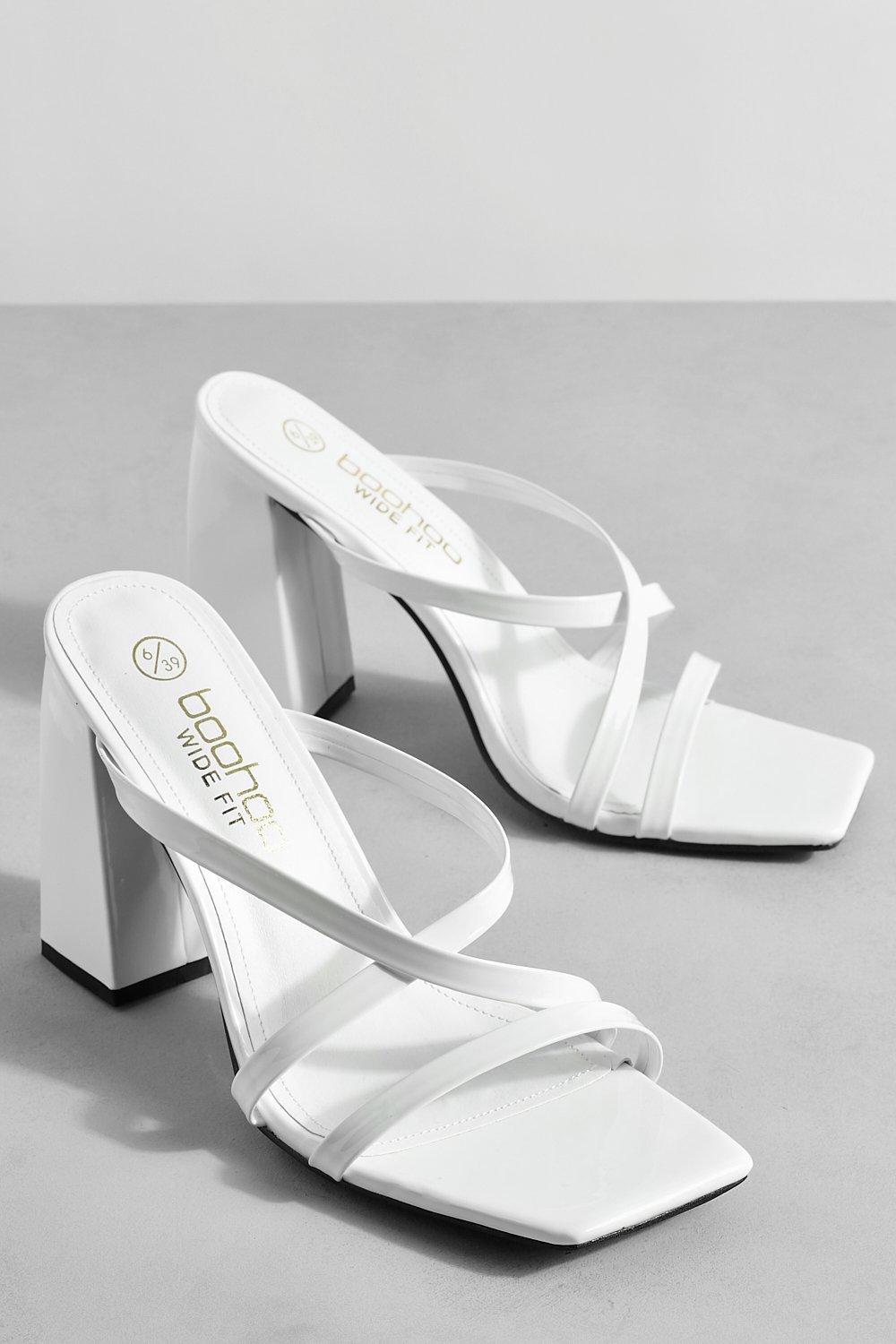 Womens white mules hot sale with heels