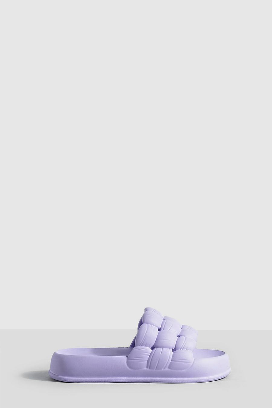 Sandalias gruesas de tela, Lilac image number 1