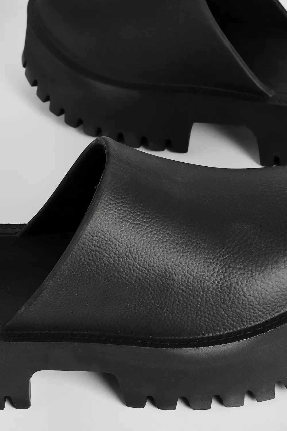 Black Platform Cleated Sole Clogs alternative image