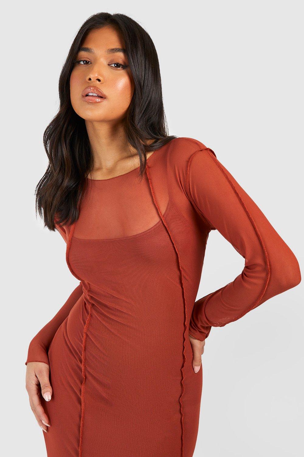 Boohoo hotsell rust dress