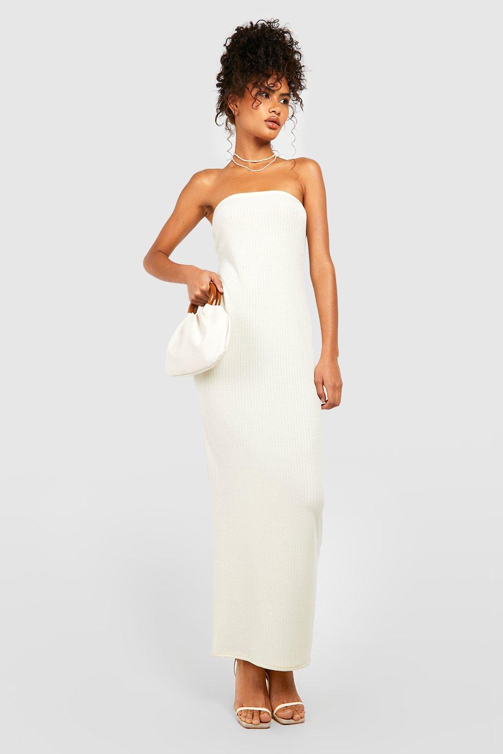 White bandeau maxi clearance dress