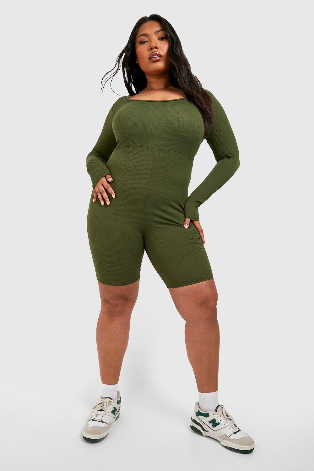 Long sleeve playsuit plus size online