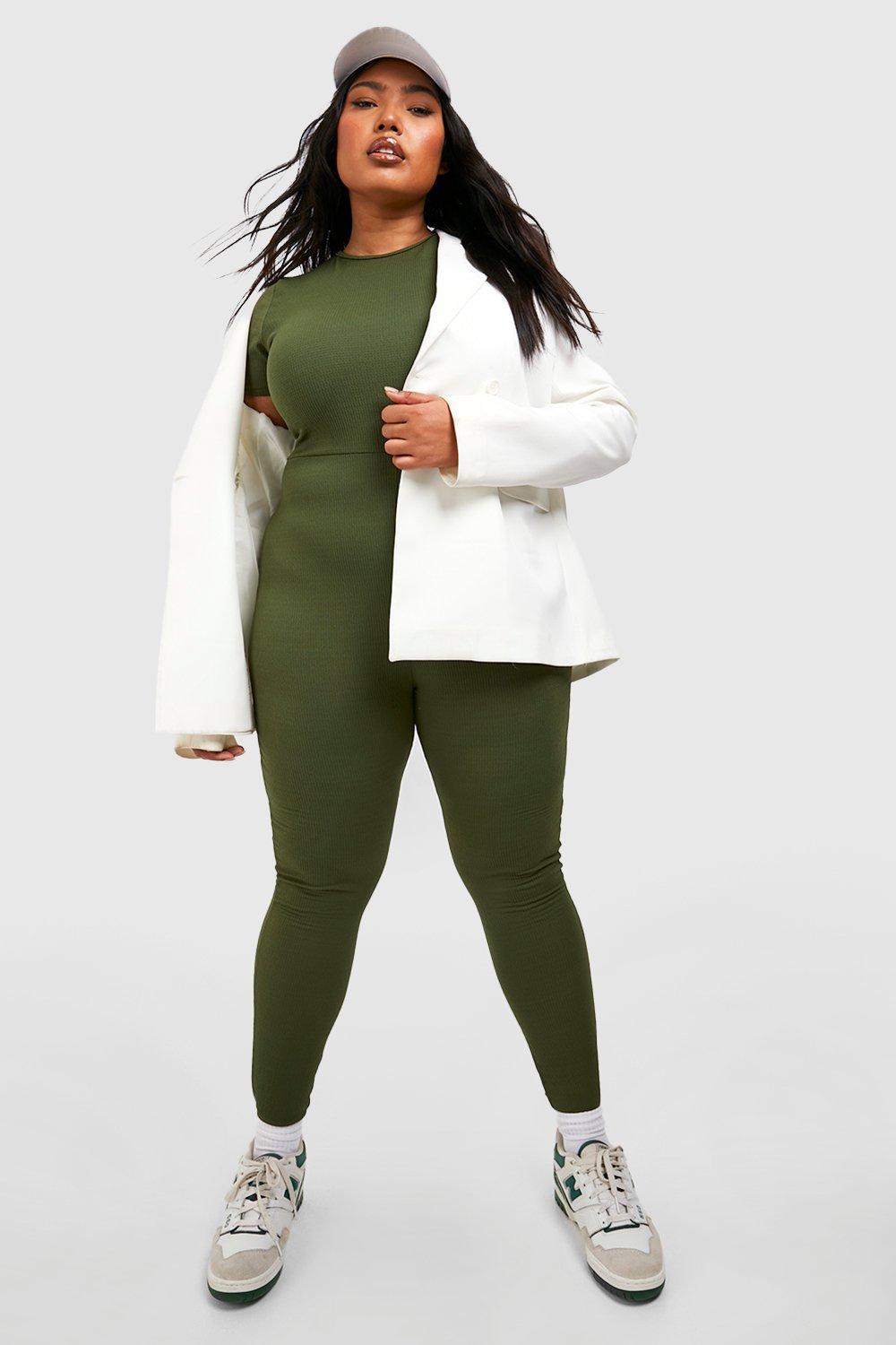 South Beach fitness seamless ribbed leggings in khaki