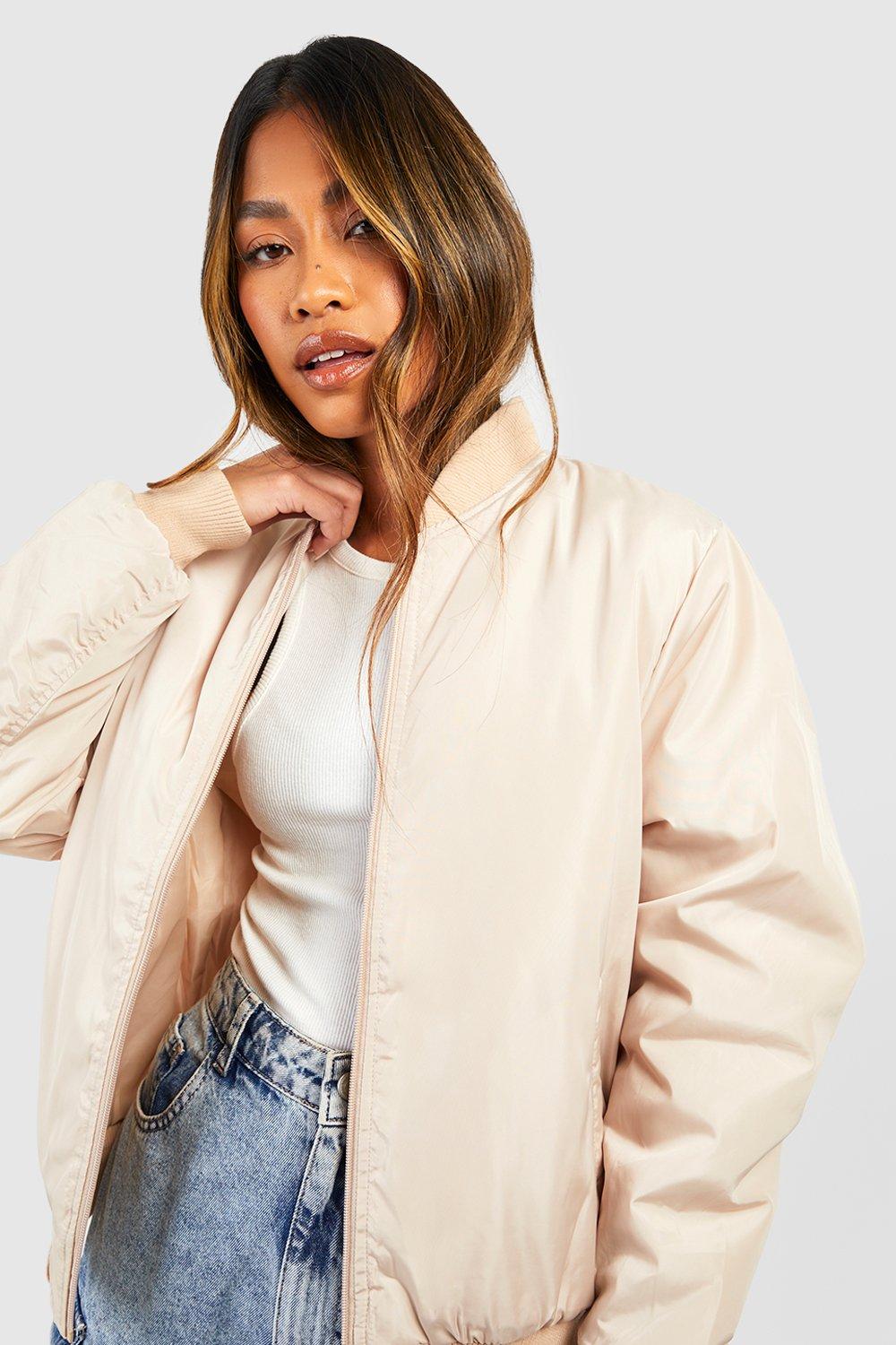 boohoo Women's Crop Zip Detail Bomber Jacket