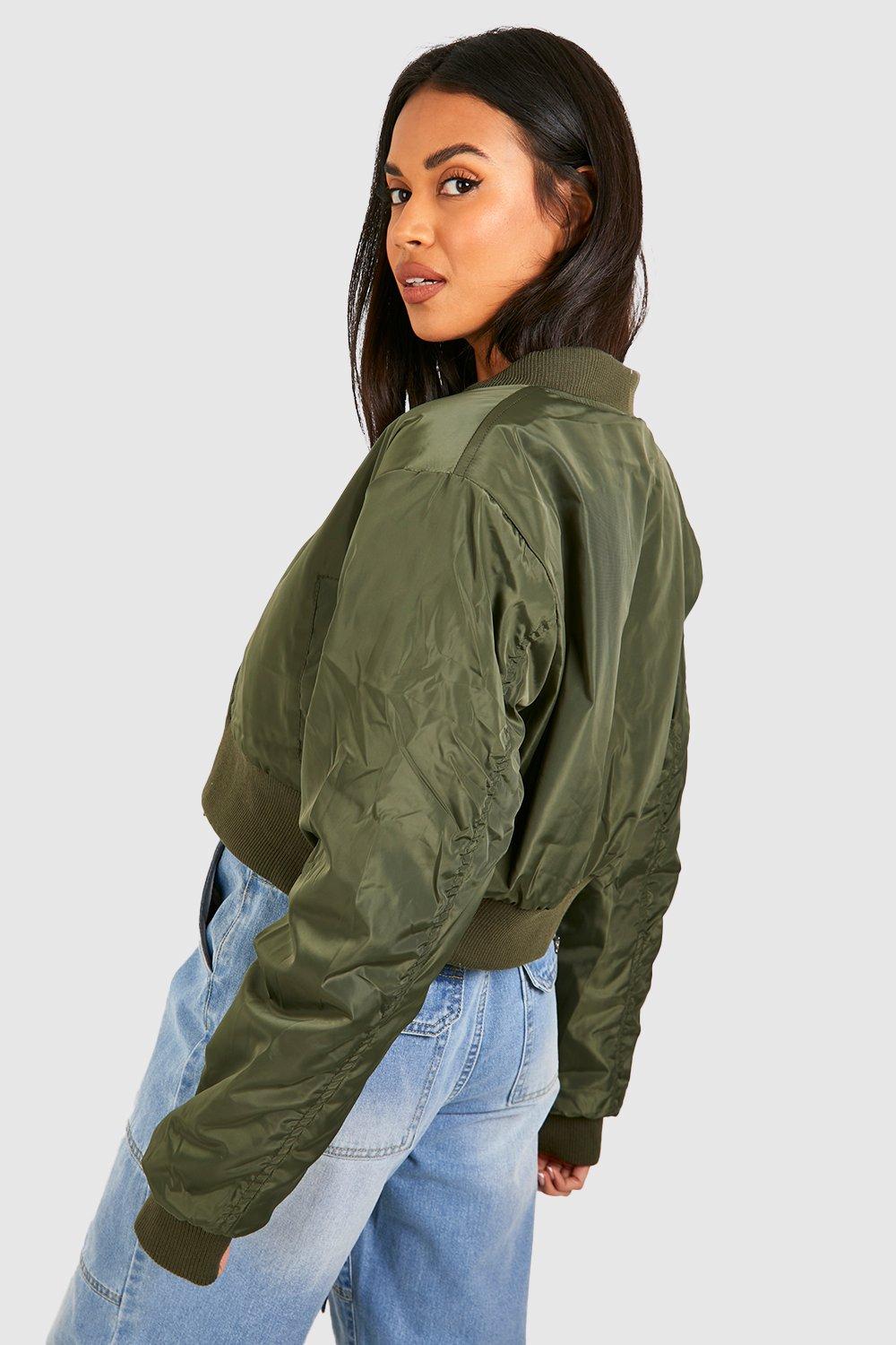 Cropped bomber shop jacket uk