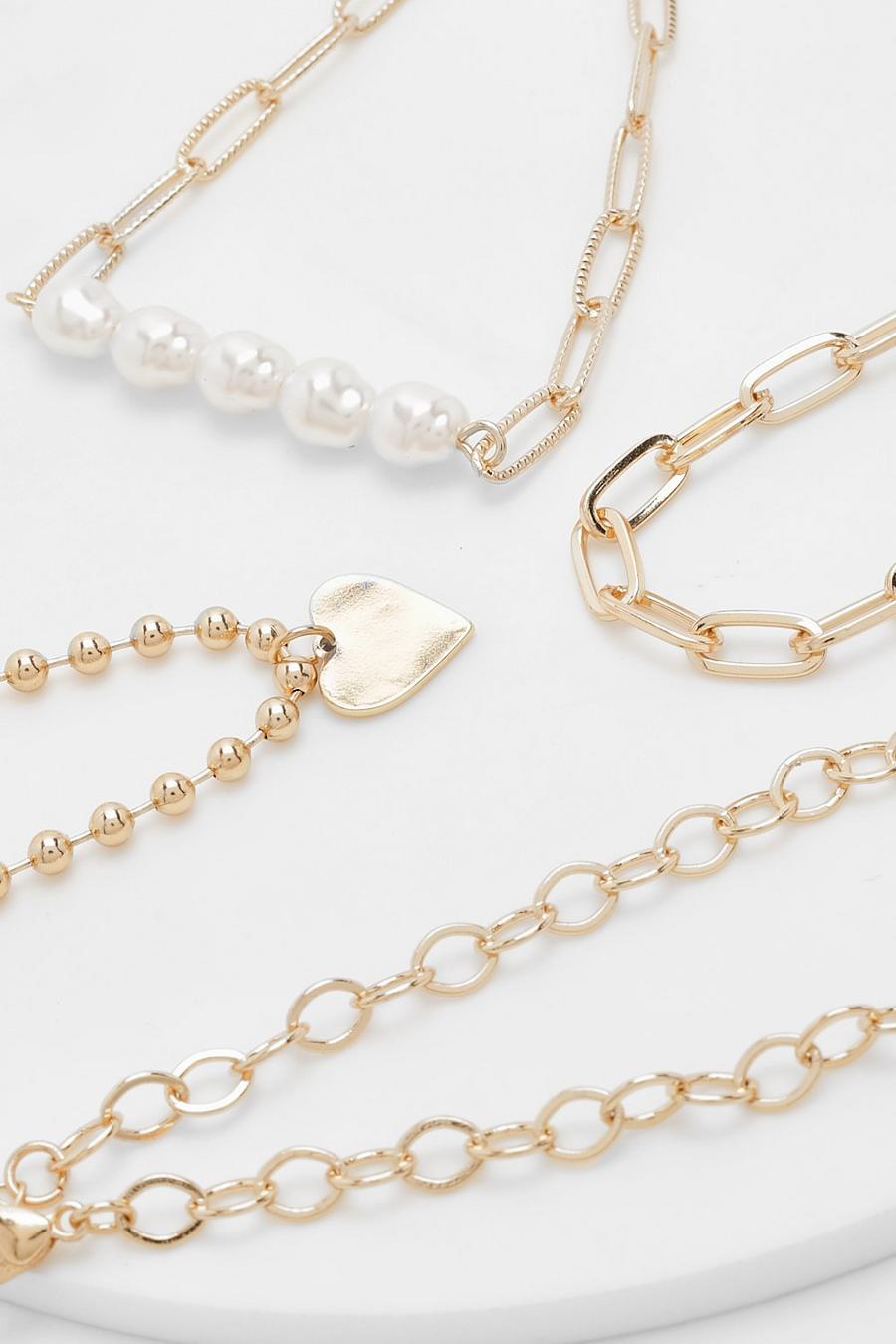 Gold Organic Pearl Love Multipack Bracelets image number 1