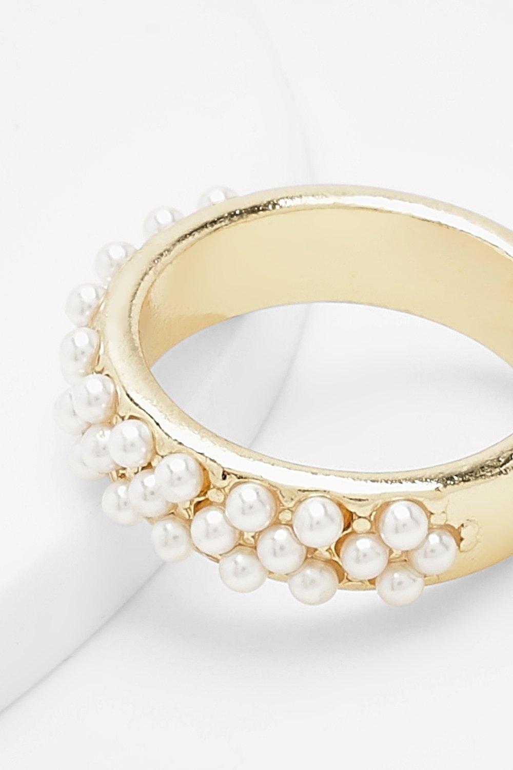 Pearl on sale pave ring