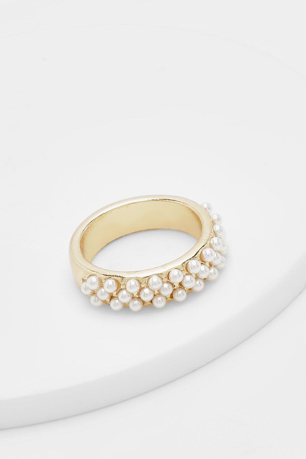 Pearl Pave Ring boohoo