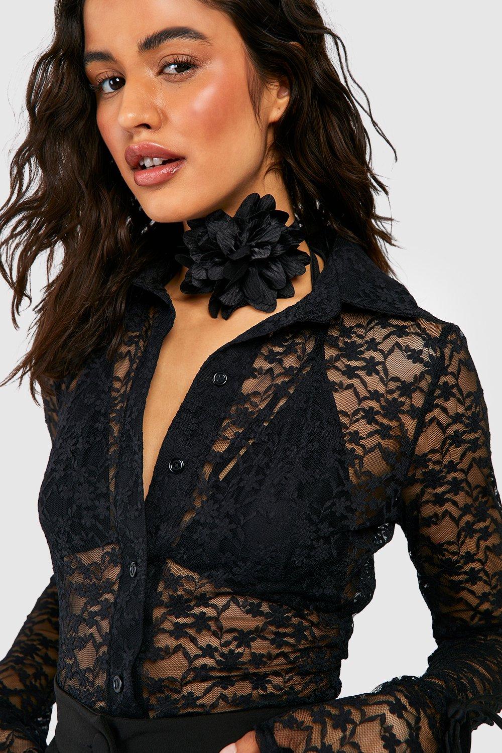 lace fitted blouse