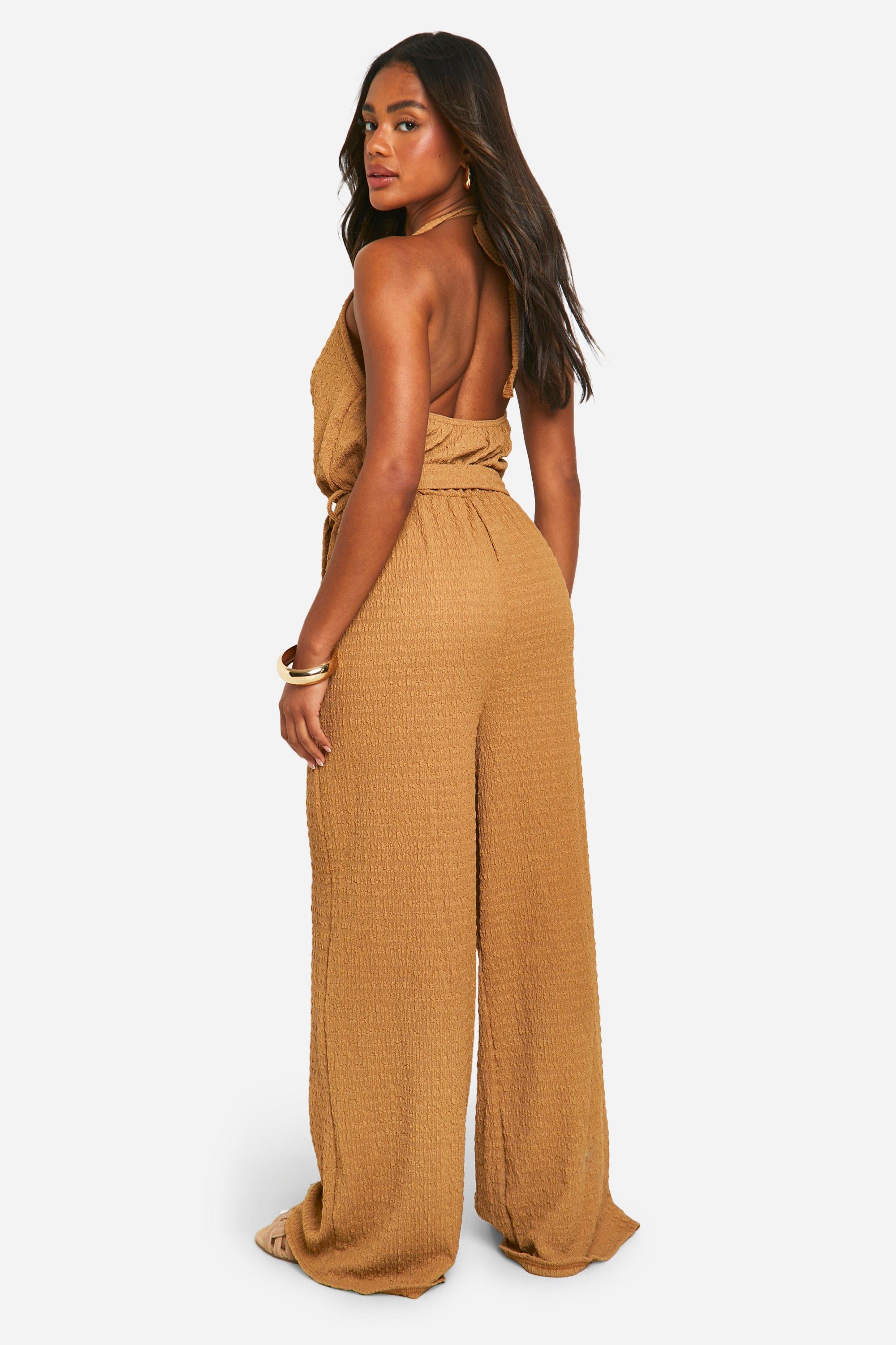 Boohoo store gold jumpsuit