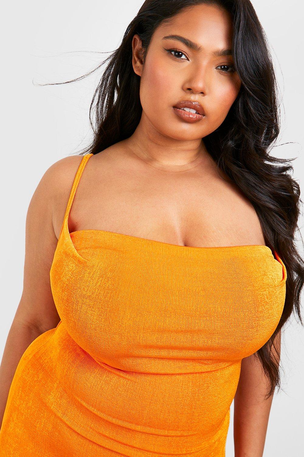 Boohoo orange clearance dress