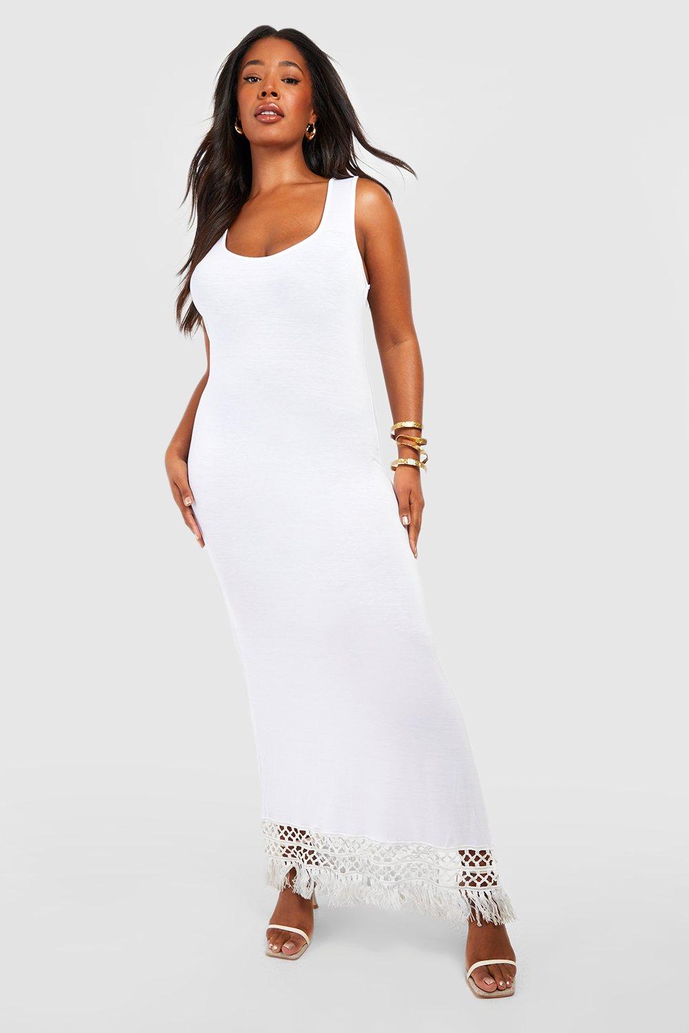 Boohoo curve white store dress