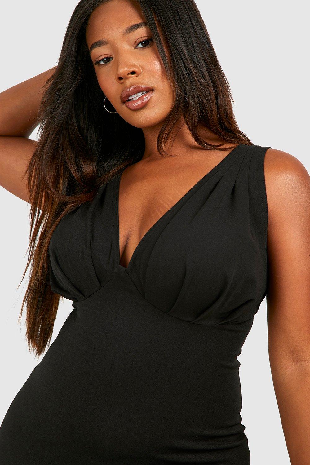 Boohoo curve black on sale dress