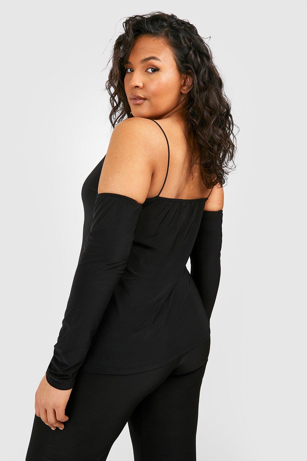 Boohoo cold shoulder tops best sale