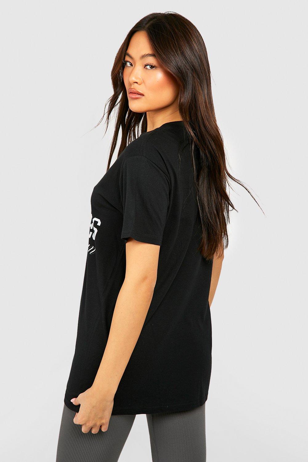 Black Los Angeles Slogan Oversized T Shirt