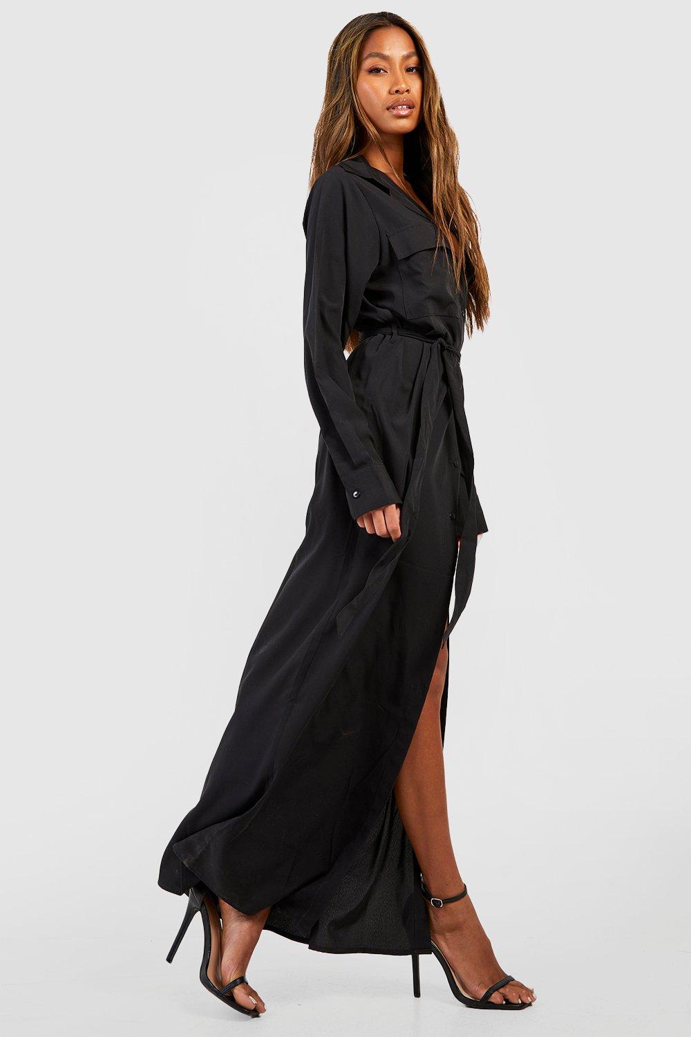 Utility Maxi Shirt Dress boohoo UK