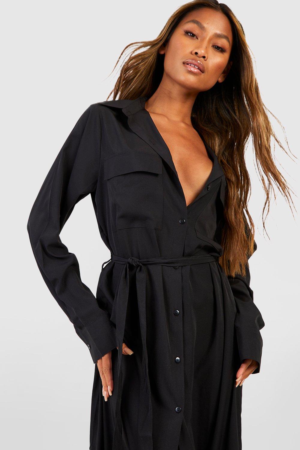 Utility Maxi Shirt Dress