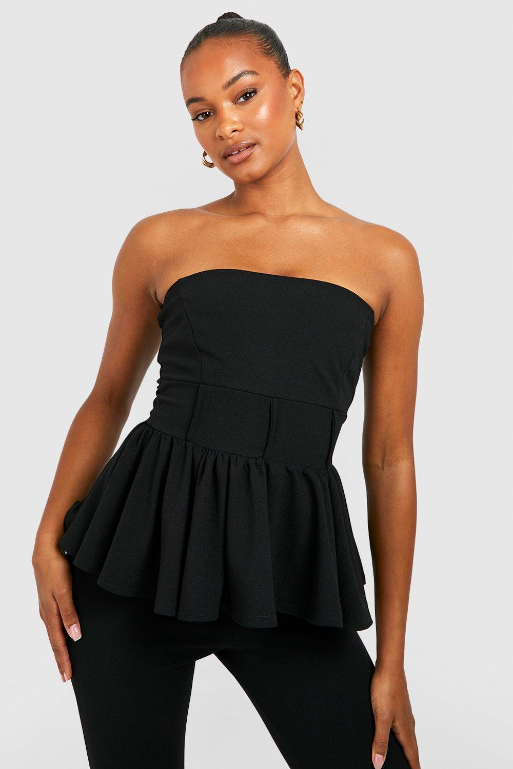 Tall Corset Seam Peplum Strapless Top ...