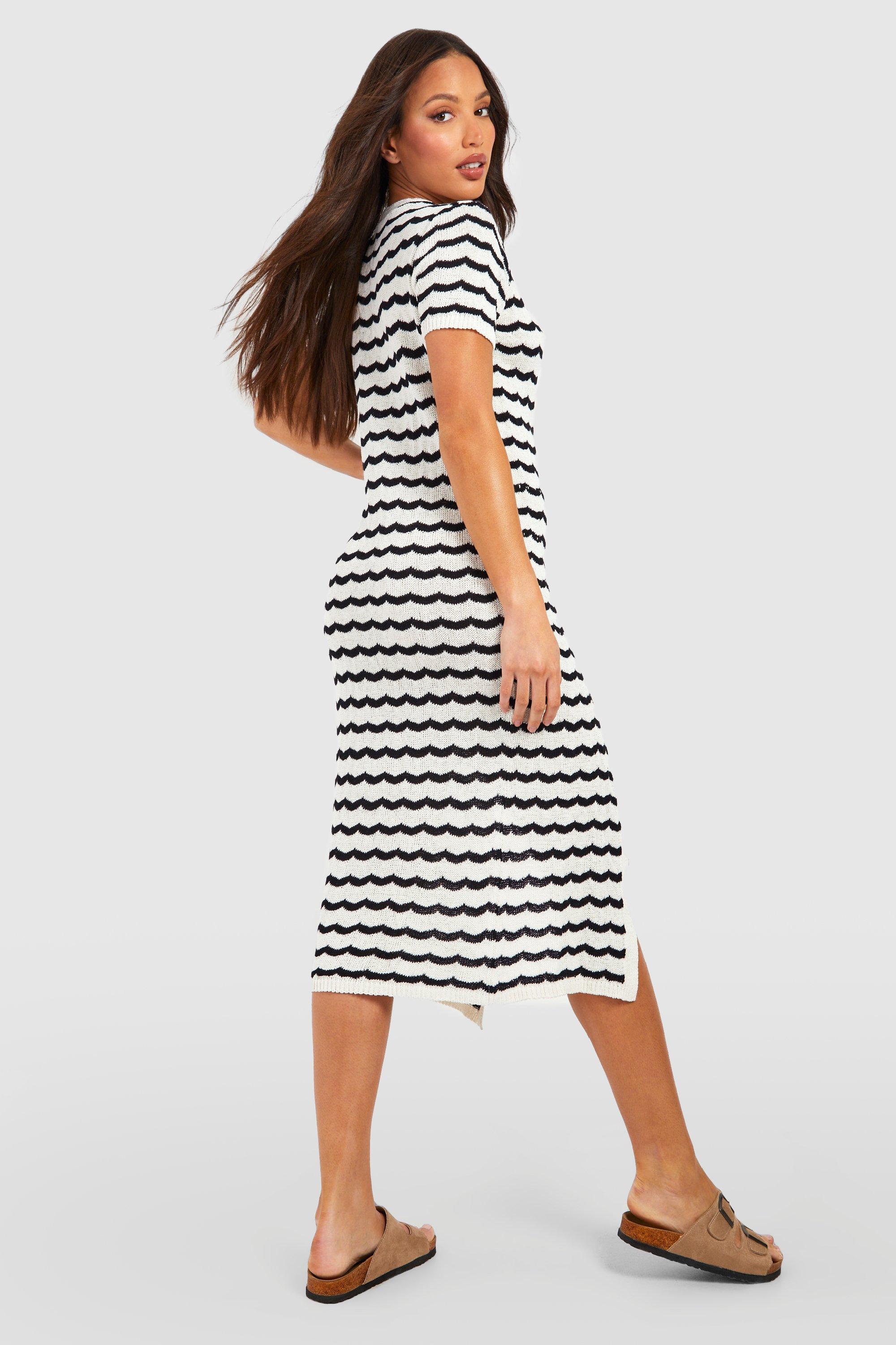 Boohoo crochet midi dress hotsell