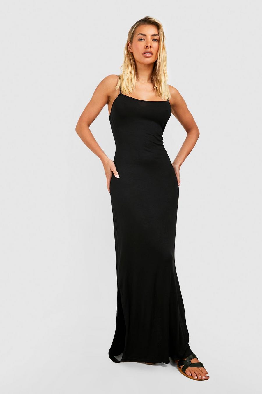 Black svart Strappy Maxi Dress