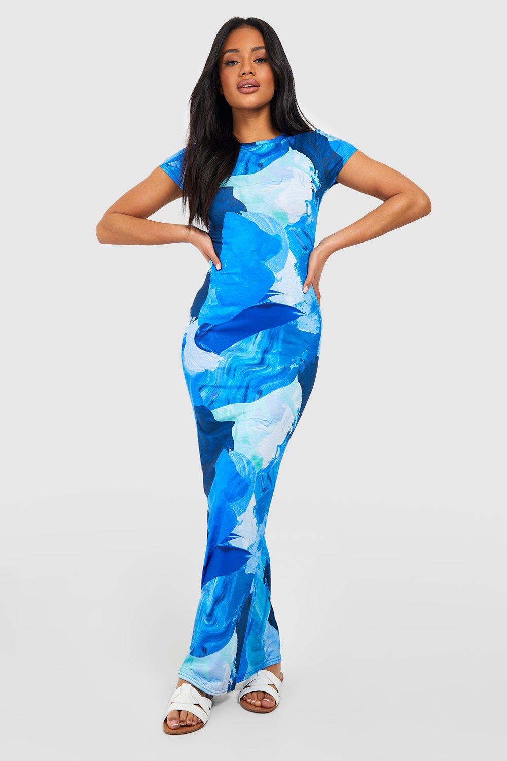 Boohoo blue maxi clearance dress