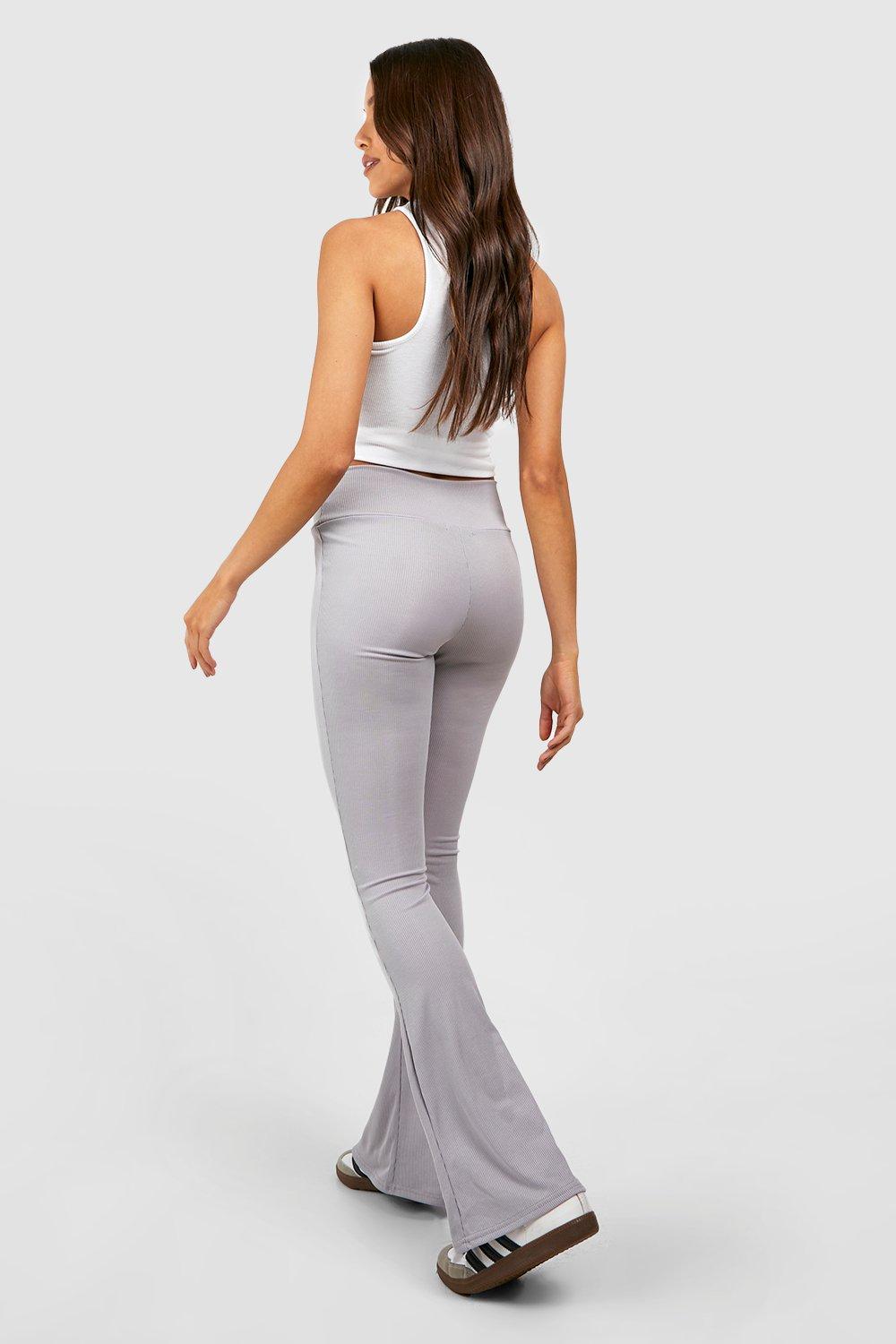 PLUSH FLARED RIBBED LEGGINGS