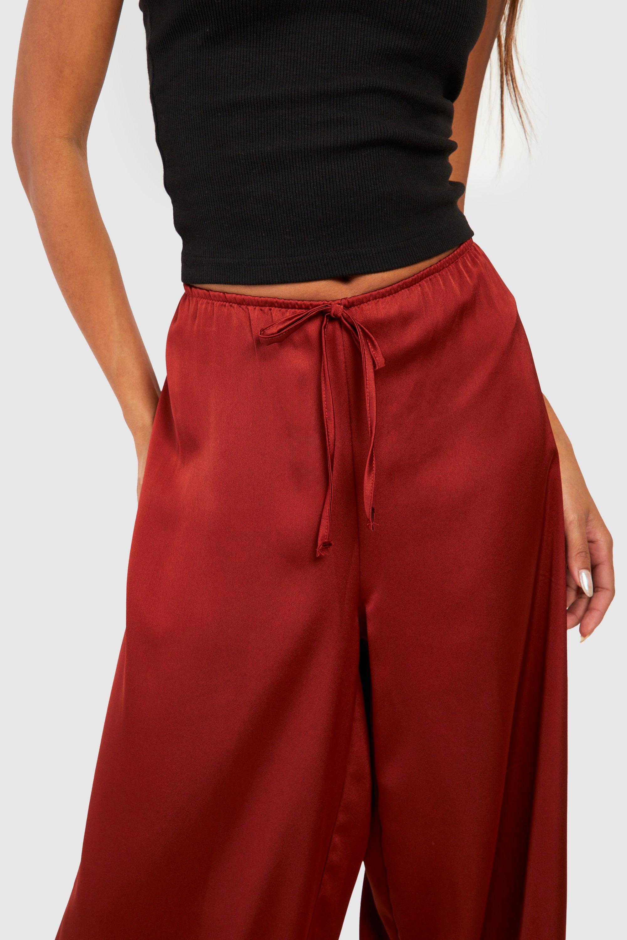 Rust Orange High-Waisted Pants - Wide Leg Pants - Wide-Leg Pants