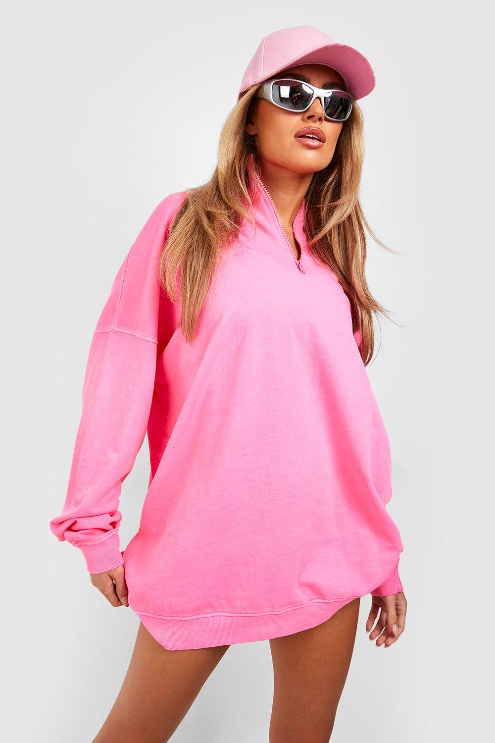 Ny Back Print Half Zip Oversized Sweatshirt boohoo NO