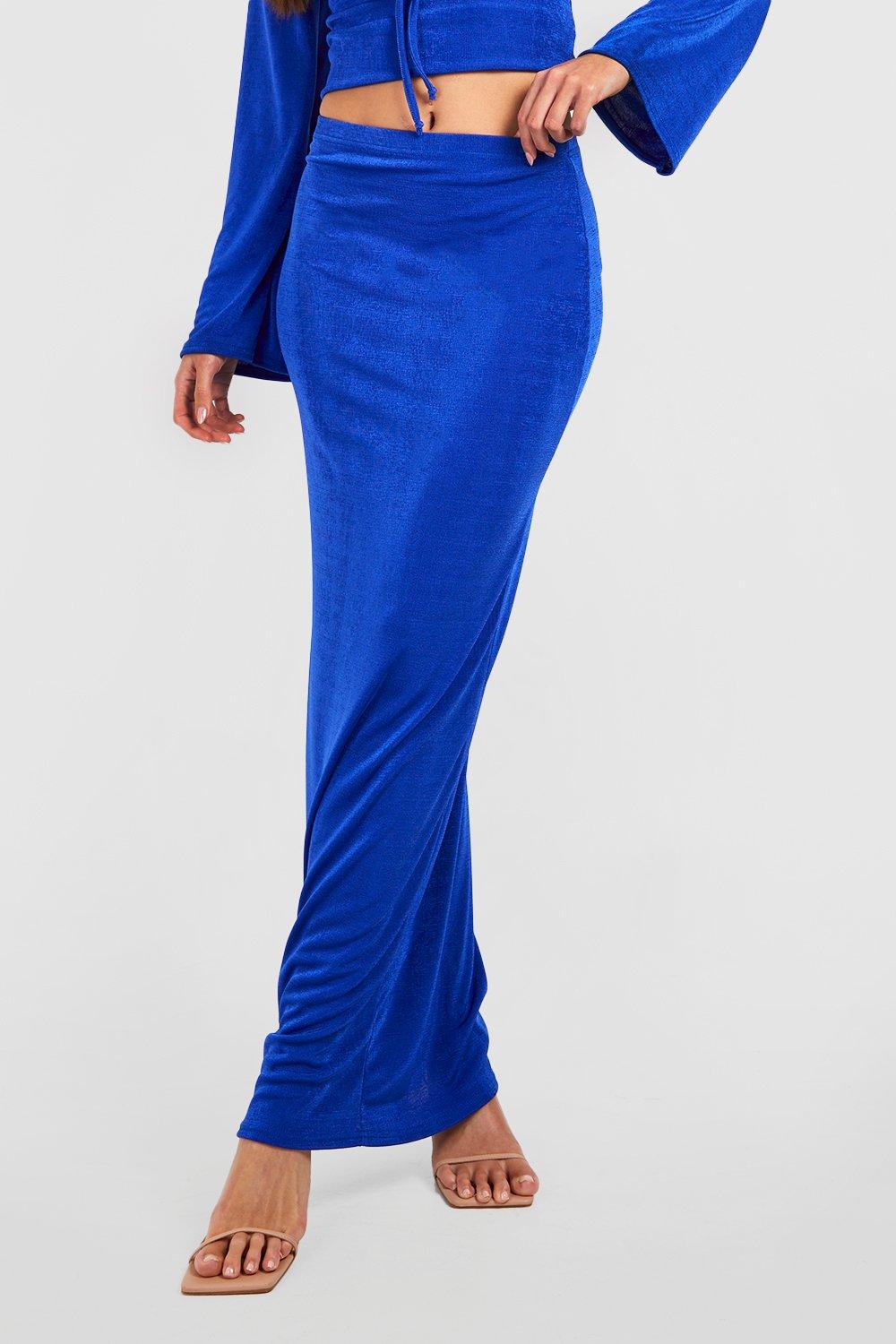 Royal blue hotsell skirt boohoo