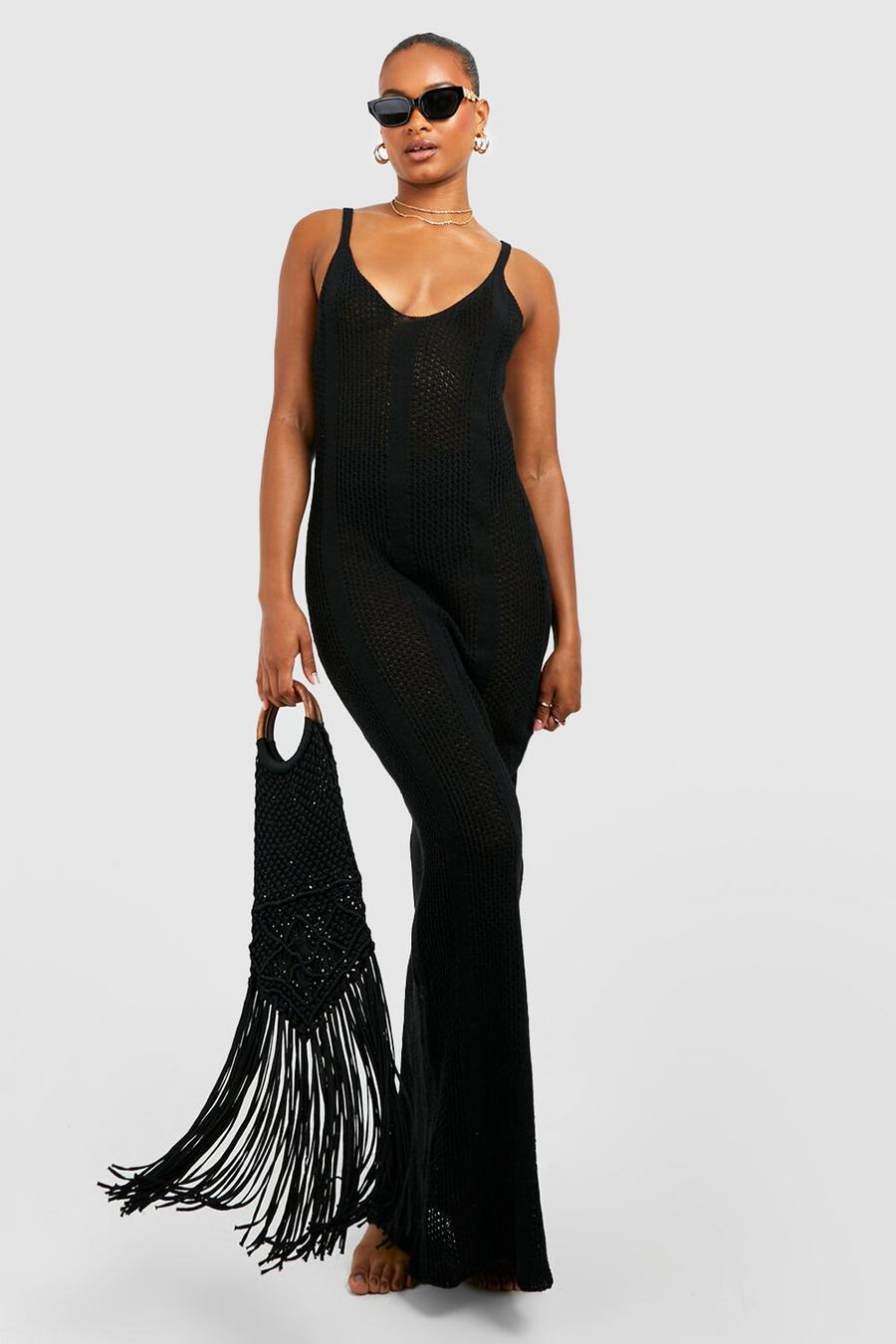 Black Tall Scoop Neck Knitted Maxi Dress image number 1