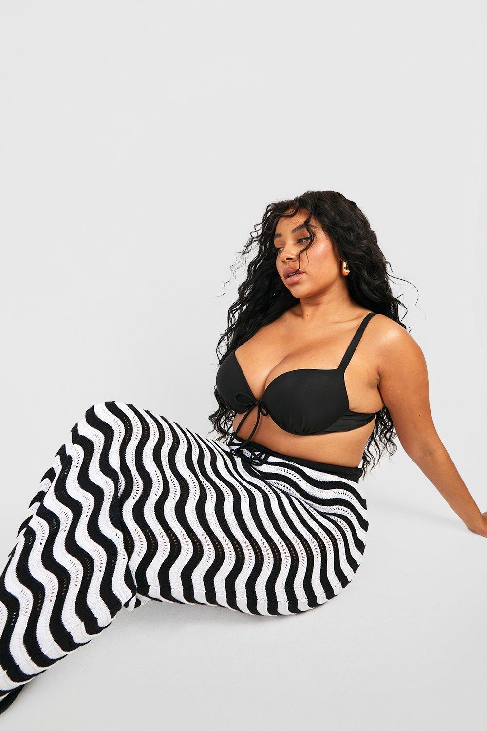 Plus Zigzag Crochet Midi Skirt boohoo CA