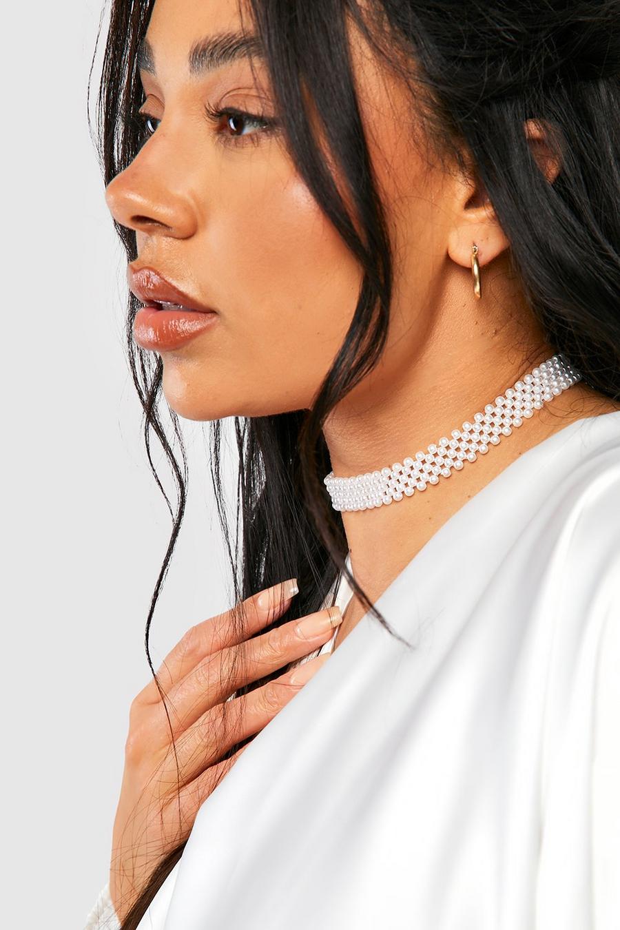 Choker Plus Size con perle, White image number 1