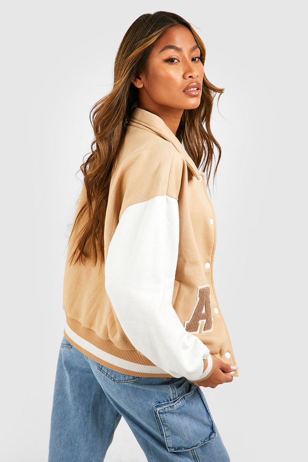 Collared Varsity Bomber Jacket | boohoo USA
