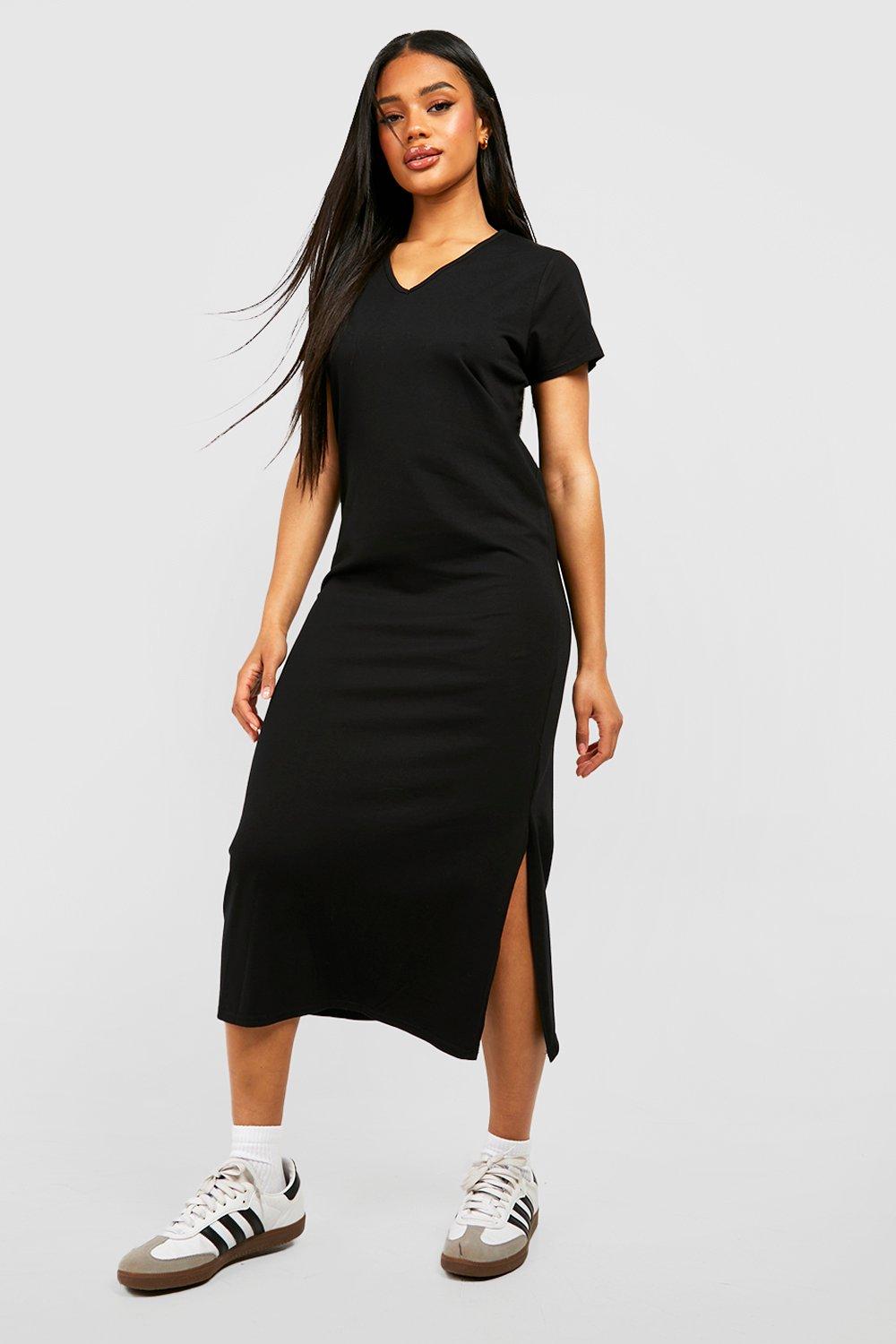 V neck hot sale cotton dress