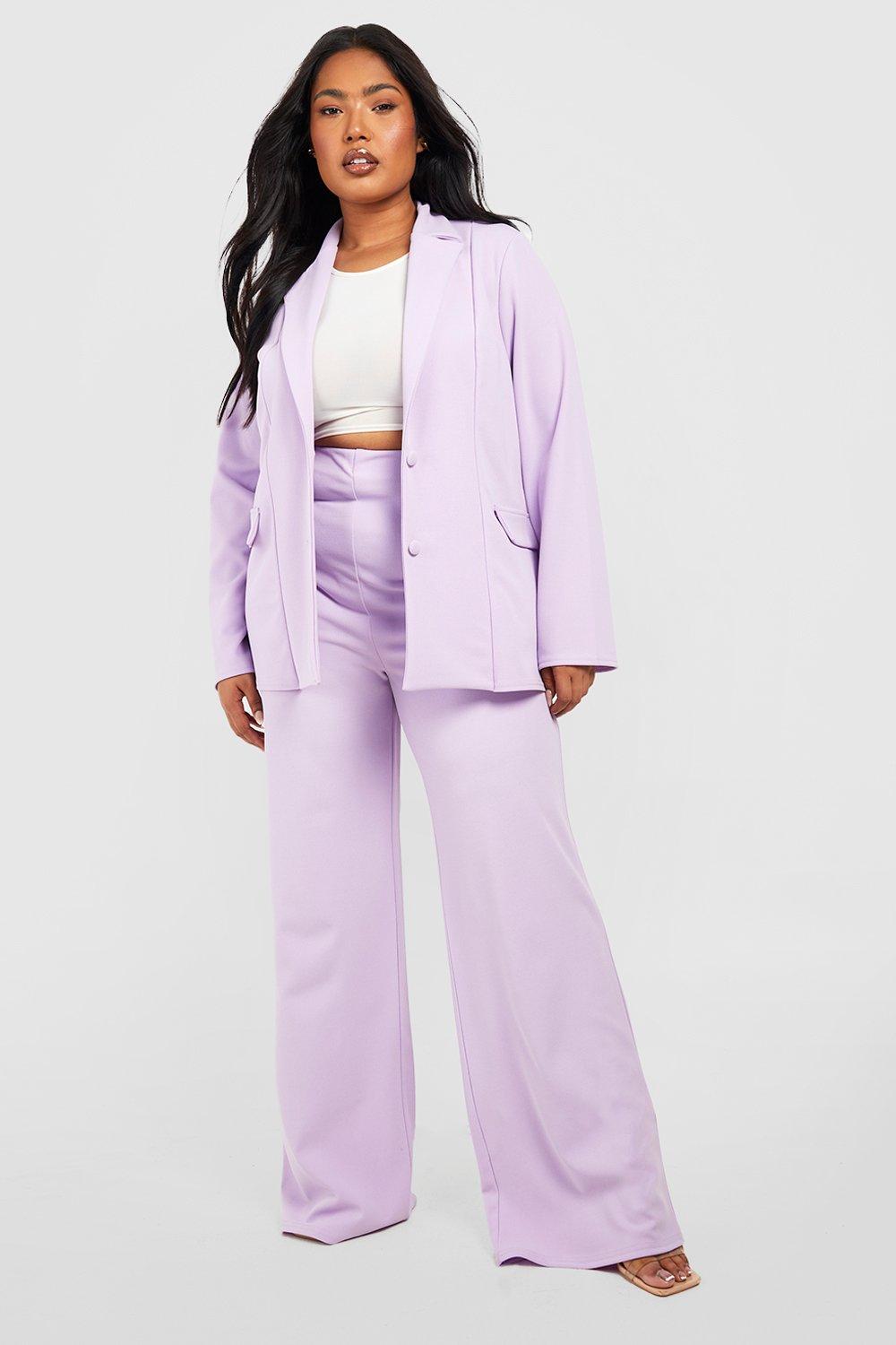 Plus Oversized Blazer Dress Pants Set